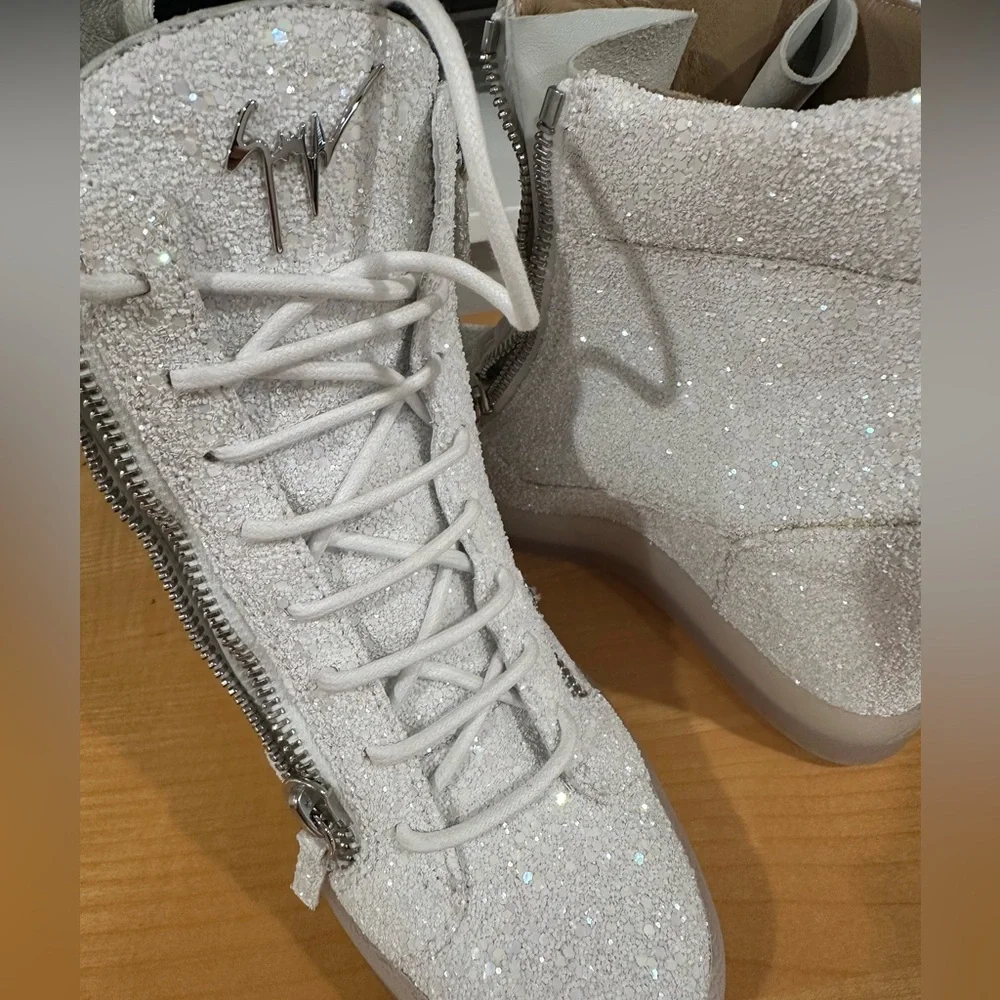 Giuseppe Zanotti Glitter Wedge Sneakers - Picture 6 of 7